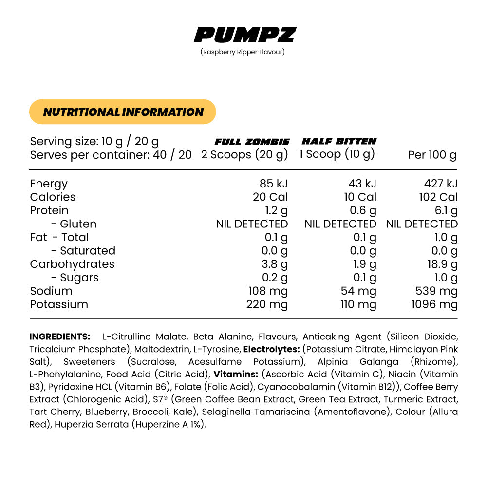 PUMPZ Non-Stim Pre-workout